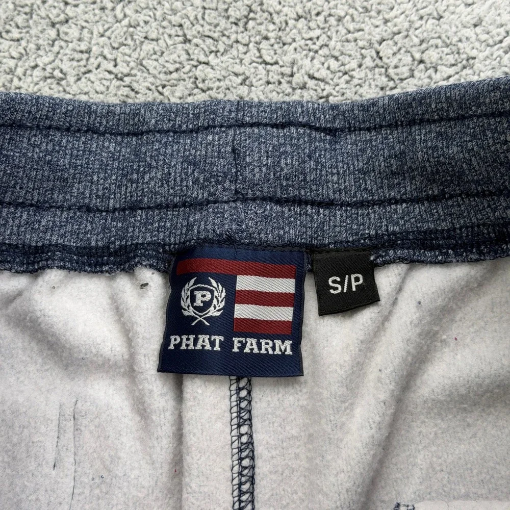 Phat Farm Joggers Mens Small Melange Navy Blue Slim Fit Sweatpants Joggers Y2K